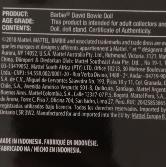 Barbie Ziggy Stardust Gold Label Limited Collector's 2019 David Bowie - Picture 6 of 16